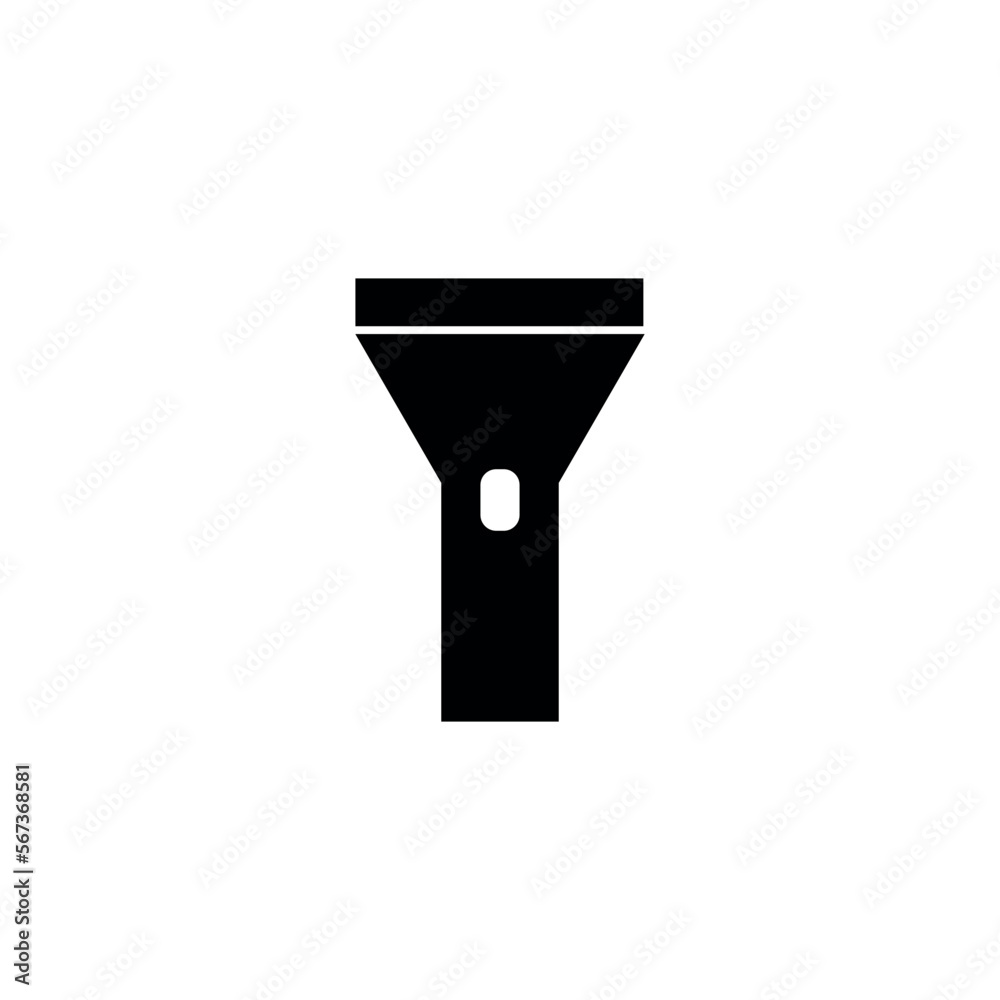 Flat vector illustration of flashlight icon, technology icon. Flat vector illustration of flashlight icon, technology icon.