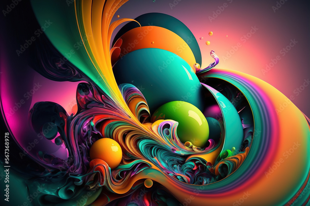Colorful Swirl Abstract Background. Generative AI