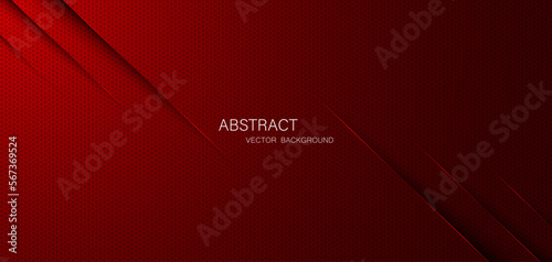 Abstract red steel mesh background with red glowing lines with free space for design. Modern technology innovation concept background. Perforated dark red metal sheet for background image.
