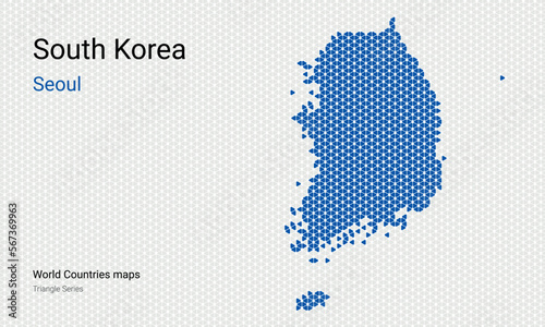 Creative map of Korea. Political map. Seoul. Capital. World Countries vector maps series.