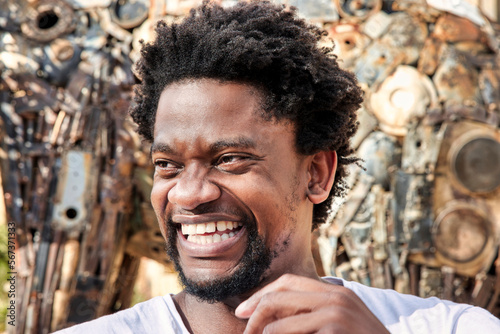 handsome african man with natural hairstyle