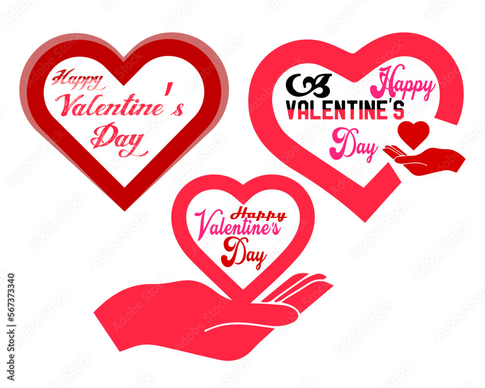 Happy Valentines Day Clipart Vector. Happy valentines day typography poster vector image. valentines graphic design art.