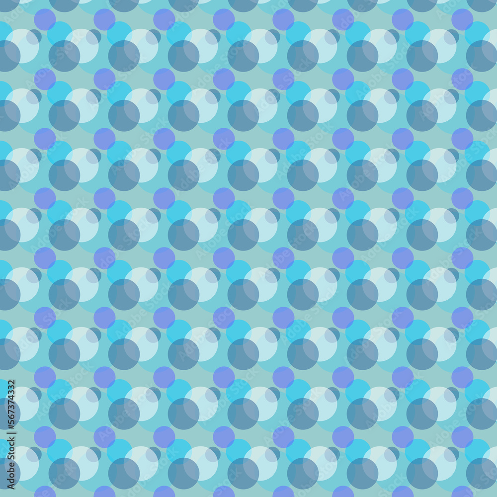 Seamless blue circle bubble pattern