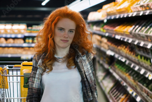 woman in supermarket - AI Generated