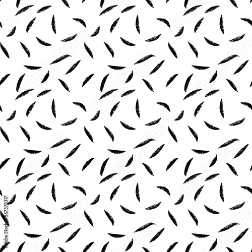 Seamless hand drawn of black and white brush paint abstract pattern. 