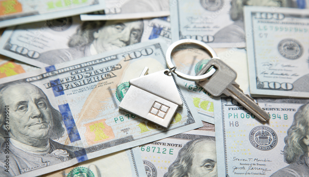 Money with house model. Real estate. Business Money with house model. Real estate. Business