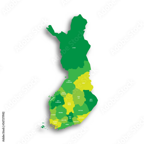 Finland political map of administrative divisions