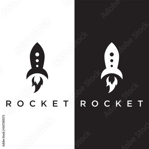 Creative and modern rocket design logo,starship launch template.