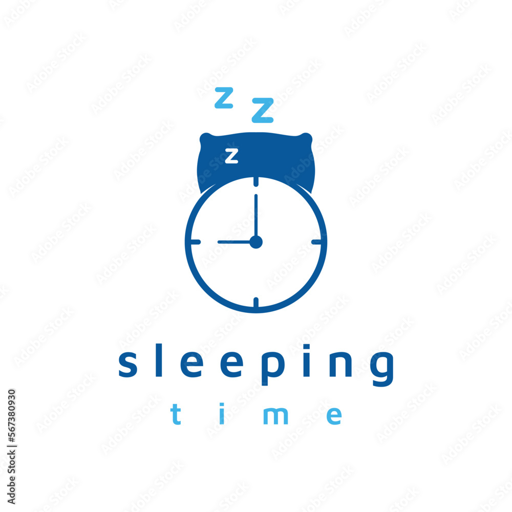 Bed and sleep logo template creative design, with pillow,zzz, clock, moon and stars. Bed and sleep logo template creative design, with pillow,zzz, clock, moon and stars.