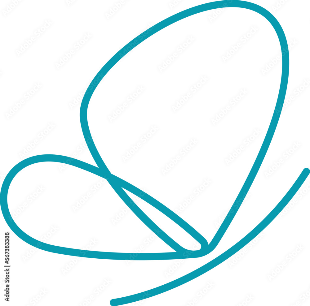 Butterfly line art design flat icon Butterfly line art design flat icon