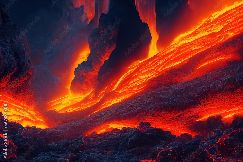 hell with lava, modern illustration suitable for design.