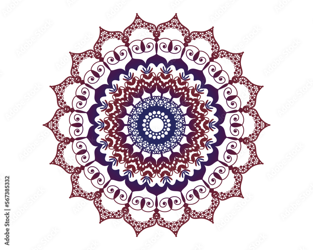 Circular pattern in the form of a mandala. Henna tatoo mandala. Mehndi style. Decorative pattern in oriental style.