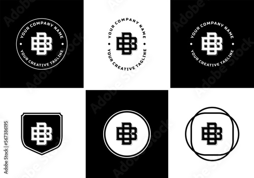 Letters BB monogram template logo initial, badge design