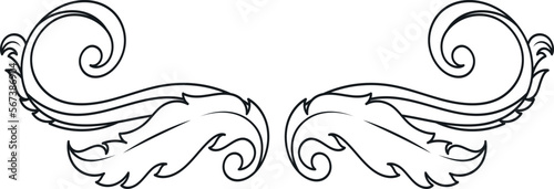 Elegant vintage baroque element. Decorative ancient filigree