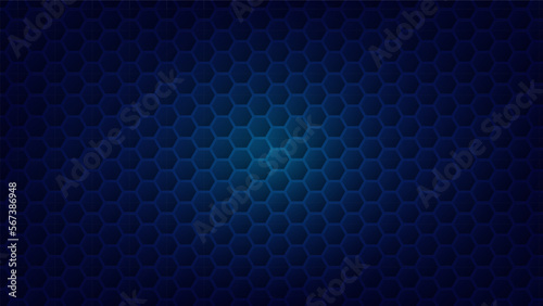 hexagon pattern with blue lighting for graphic design element. abstract futuristic technology background concept 