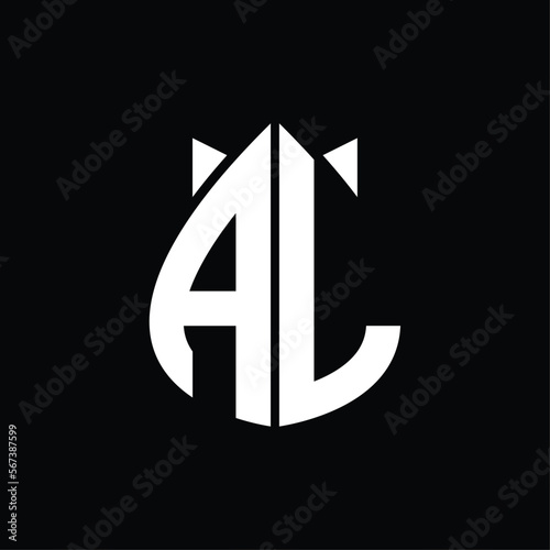 AL Logo monogram drops crown shape vector images design template
