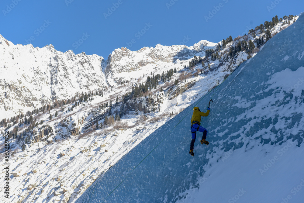 Skiing in the mountains