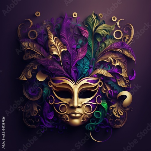 venetian carnival mask, Generative AI,