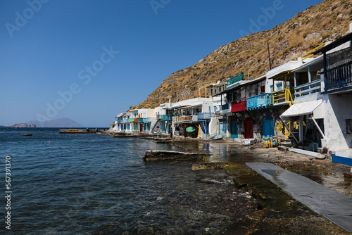 houses of a fisher village on Milos photo