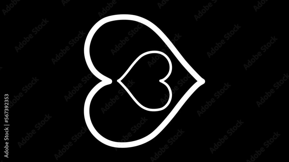 Love Heart Outline Shape Animation 3 Love Heart Outline Shape Animation 3