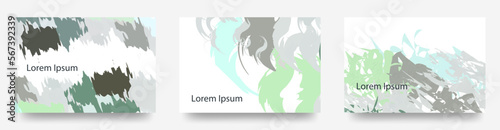インクが飛び散ったような　羽が舞い上がるような　背景や壁紙に使える　抽象的なベクターイラスト　テンプレート長方形カードセット