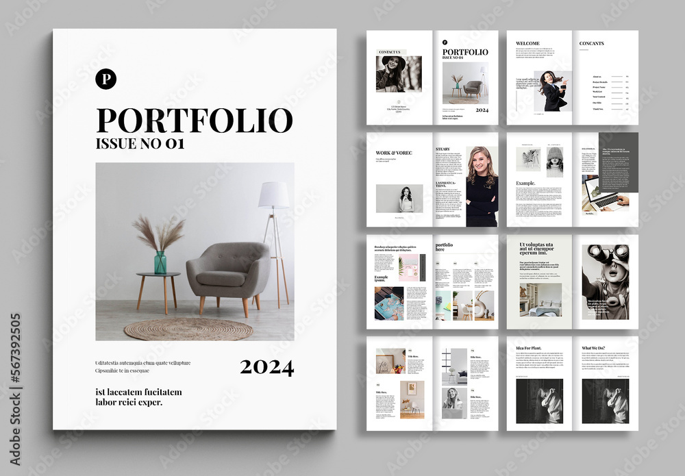 Simple Portfolio Template Stock Template | Adobe Stock