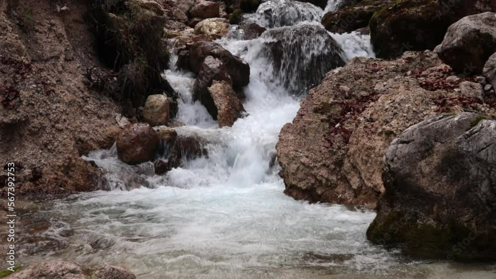 Alpine Water Stream Flowing over Rocks Full frame 4k Video - Vrata Valley Julian Alps Slovenia Alpine Water Stream Flowing over Rocks Full frame 4k Video - Vrata Valley Julian Alps Slovenia