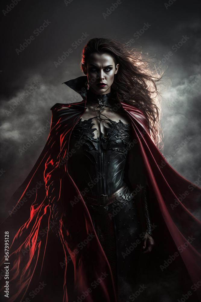 Female sexy vamprie portrait wearing gothic dress. Designed usinge generative ai. Female sexy vamprie portrait wearing gothic dress. Designed usinge generative ai.