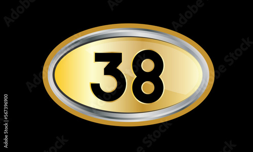 Number Gold Elips Elegant Silver Logo