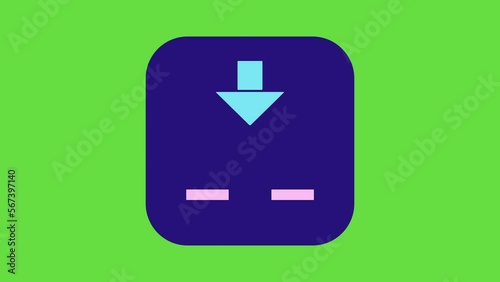 4k video of cartoon icon on green background.