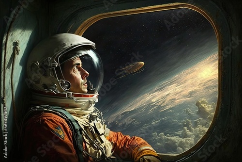 Spaceman looking into Space