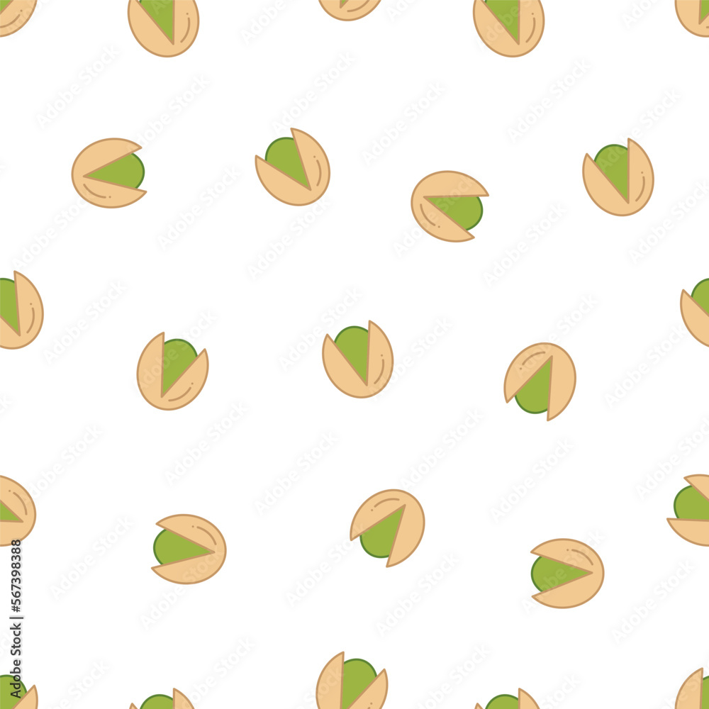 Fototapeta premium Pistachios seamless pattern. Snack background for wallpapers, textiles, backdrop.