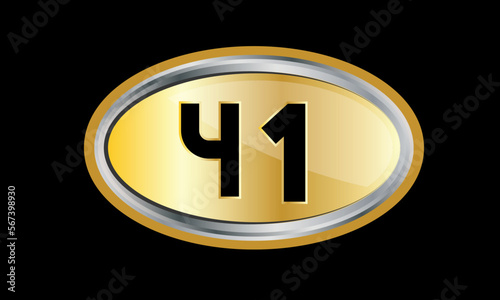 Number Gold Elips Elegant Silver Logo