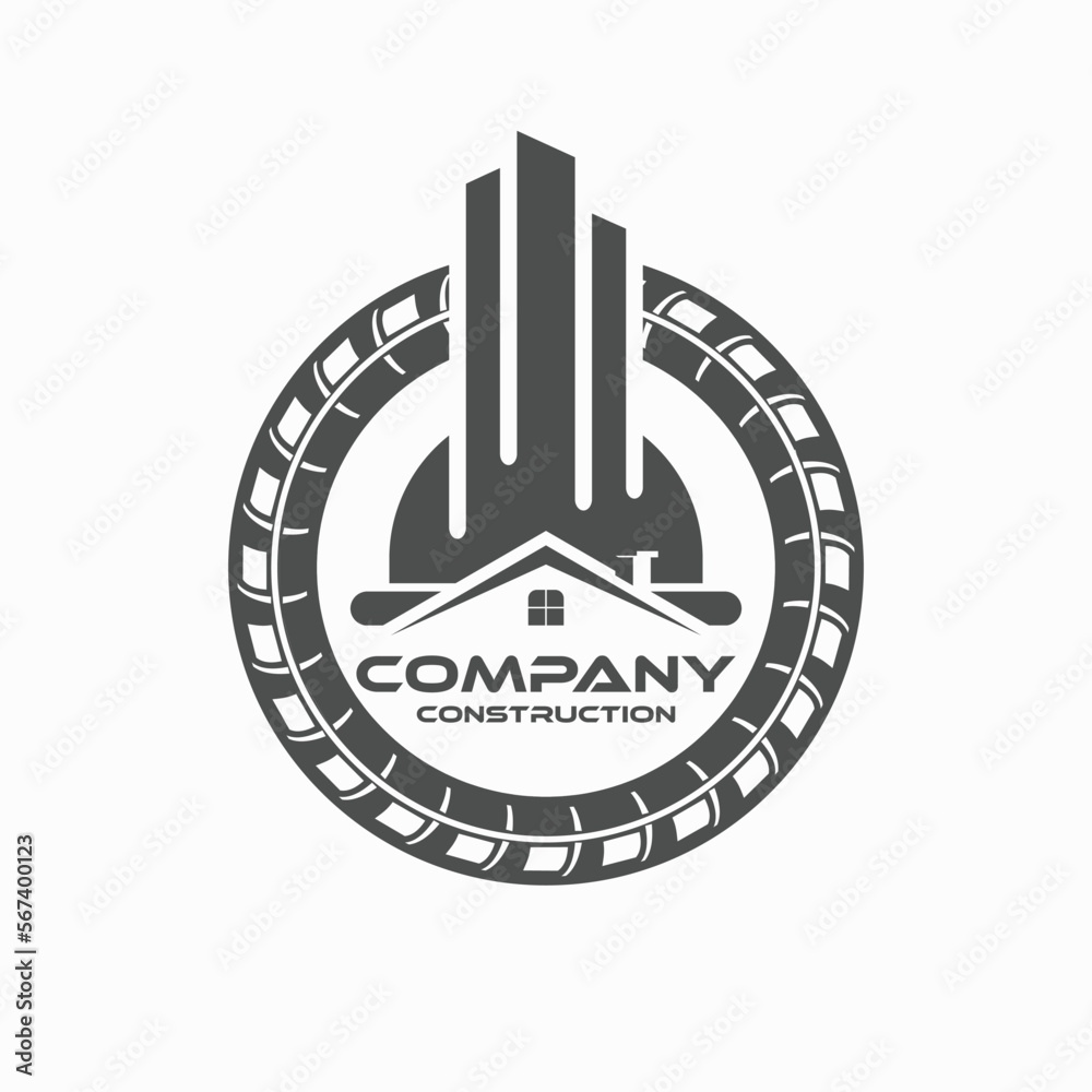 rebar concrete construction logo design vector for business building and architecture Stock