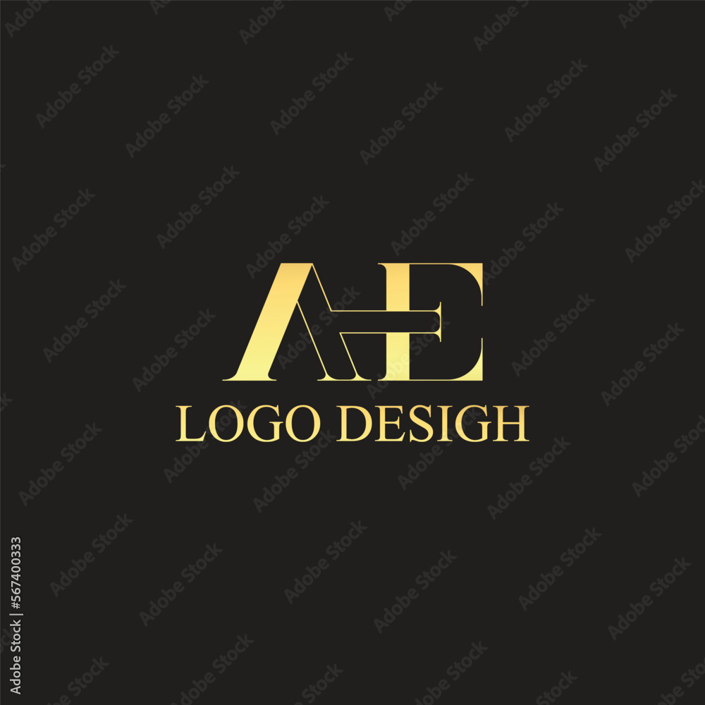 Logo design initial letter AE for business or personal with a creative concept Logo design initial letter AE for business or personal with a creative concept