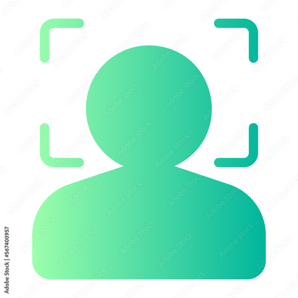 Obraz premium face recognition gradient icon
