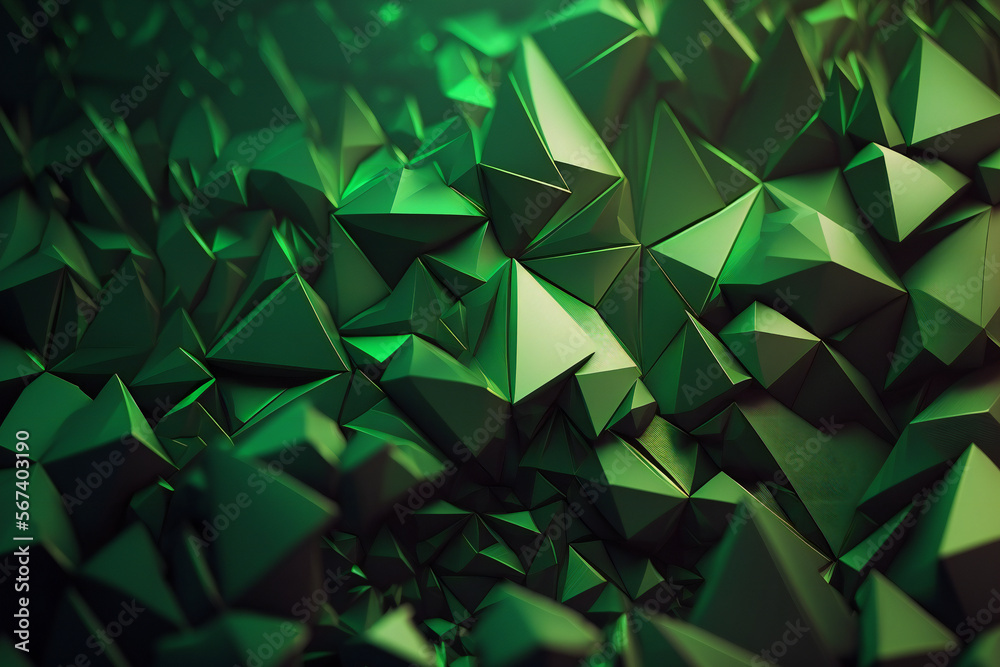 Bright Abstract Green background illustration Vector geometric shape