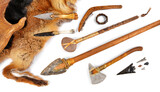 Stone Age Tools on white Background - Panoramic View