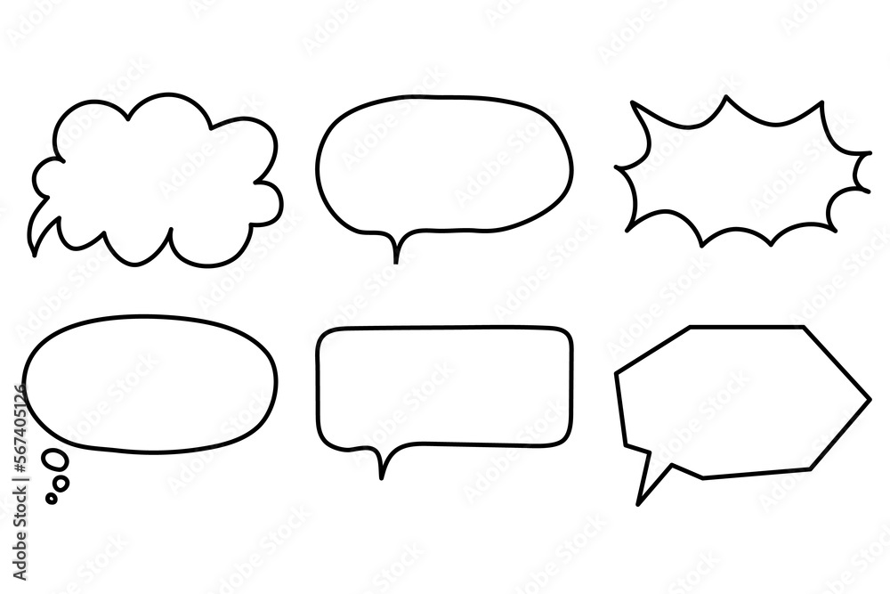 手書き風の吹き出しのイラスト(png) 手書き風の吹き出しのイラスト(png)