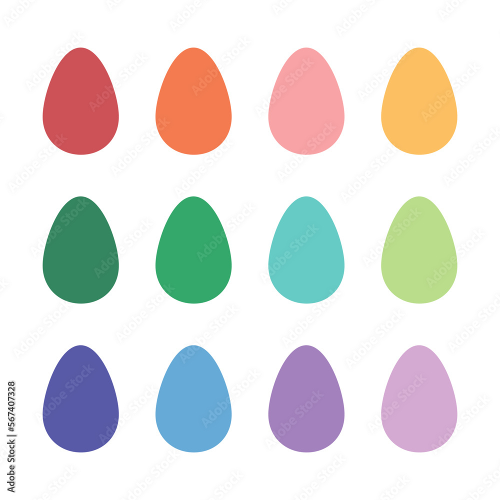 Set of colorful Easter eggs. Set of colorful Easter eggs.