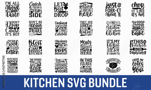 Kitchen SVG Design Bundle, Cooking T-shirt Design, Baking SVG Design Bundle.
