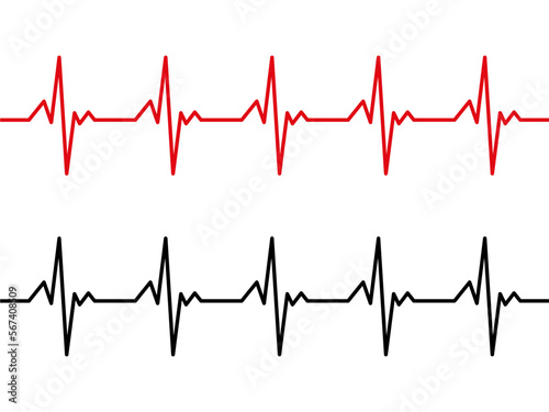 heartbeat pulse lines icon vector.