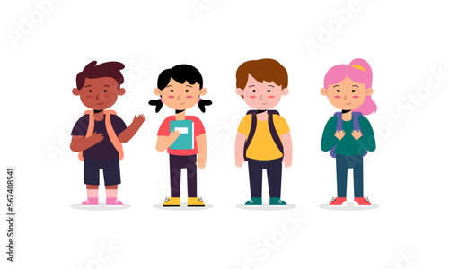 Set of Students Concept Illustration