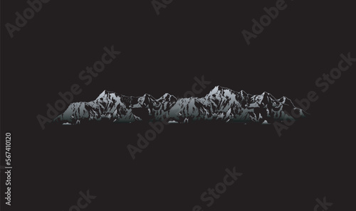 rocky mountain illustration landscape