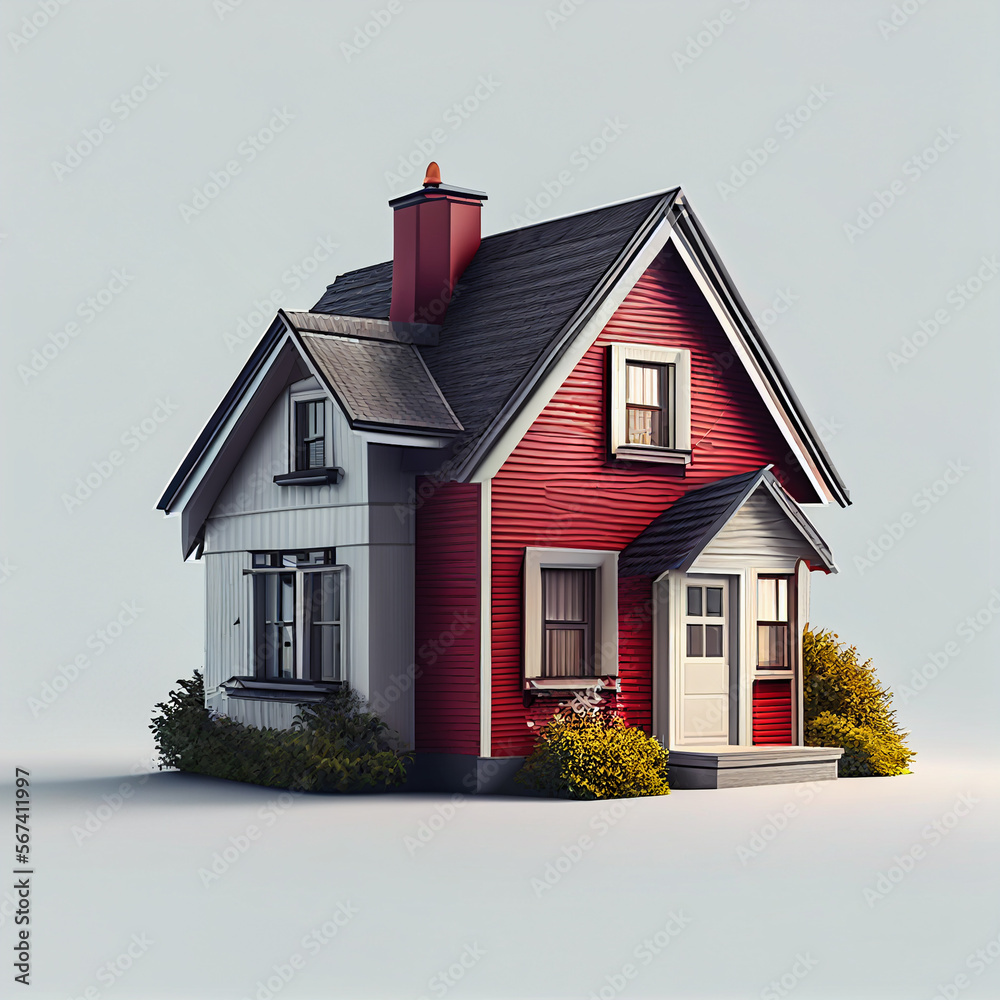 Miniature minimalistic house icon in vector illustrative style, for ...