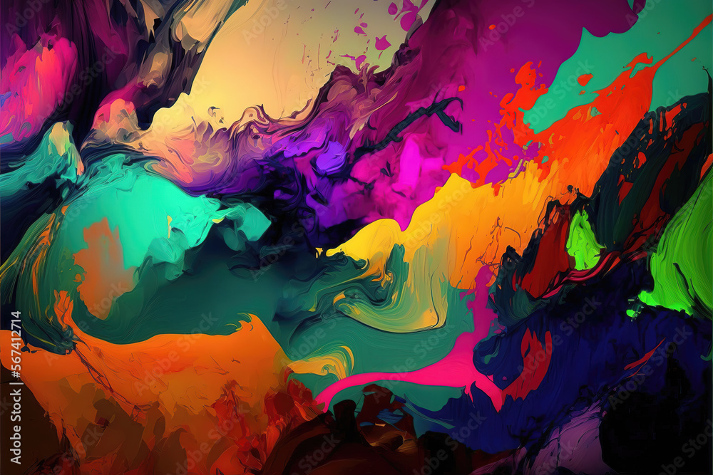 wallpaper illustration of a mixed color palette, generative ai technology