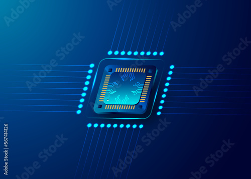 Realistic microchip processor background