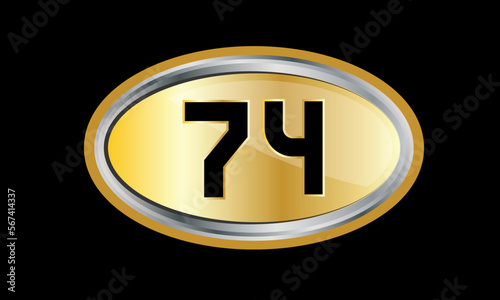 Number Gold Elips Elegant Silver Logo