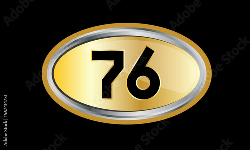 Number Gold Elips Elegant Silver Logo
