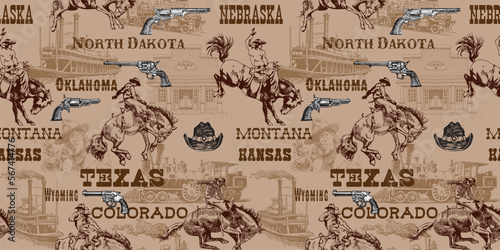seamless texture wild west rodeo cowboys